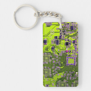 Printed Circuit Assembly PCB Yellow Circuit Board Sleutelhanger