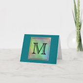 Printed Custom Monogram Image on Teal Pattern. (Devant)