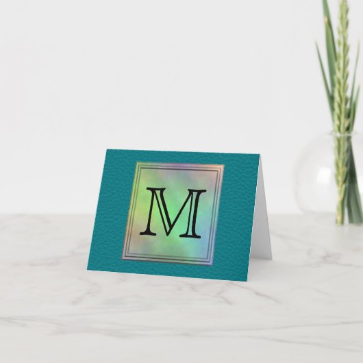 Printed Custom Monogram Image on Teal Pattern. (Devant)