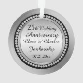 Printed diamonds 25th Wedding Jubileum Ornament (achterkant)