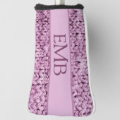Printed Pink Knit Design Custom Monogram Dames Golfheadcover (Draai 90)