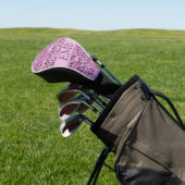 Printed Pink Knit Design Custom Monogram Dames Golfheadcover (Insitu)