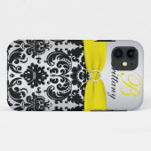 PRINTED RIBBON Black Yellow Silver Damask iPhone 5 Case-Mate iPhone Case (Achterkant (horizontaal))