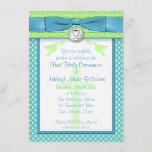 PRINTED RIBBON First Heilige Communauté Invitation Kaart