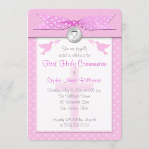 PRINTED RIBBON First Heilige Communauté Invitation Kaart