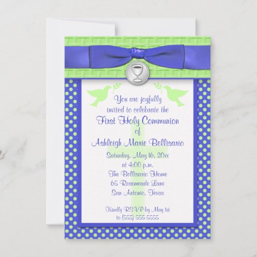 PRINTED RIBBON First Heilige Communauté Invitation Kaart (Voorkant)