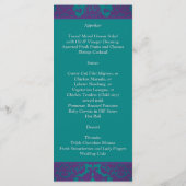PRINTED RIBBON Paars, Blauwgroen bruiloft Menu Kaa (Achterkant)
