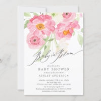 Printemps Blossoms Baby In Bloom Invitation