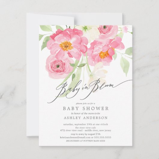 Printemps Blossoms Baby In Bloom Invitation (Devant)