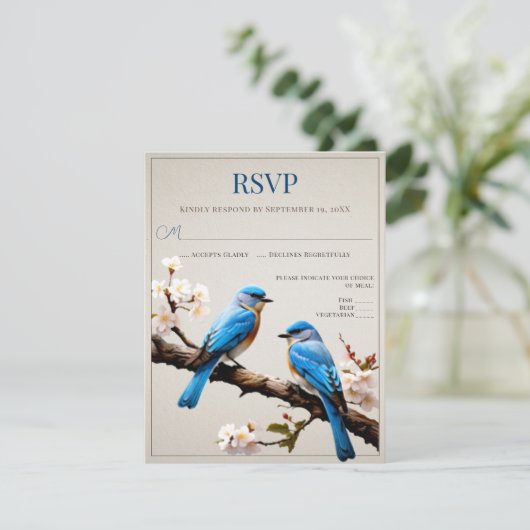 Printemps Bluebirds Mariage RSVP (Debout devant)