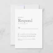 Printemps Botanique Blanc Mariage RSVP (Devant)