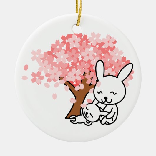 Printemps Bunnies Ornement Round (Devant)