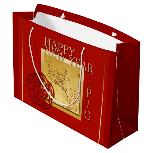 Printemps Chinois Cochon Nouvel An 2019 Grand sac (Dos Angle)