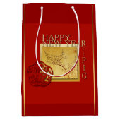 Printemps chinois porc Nouvel an 2019 sac cadeau m (Devant)