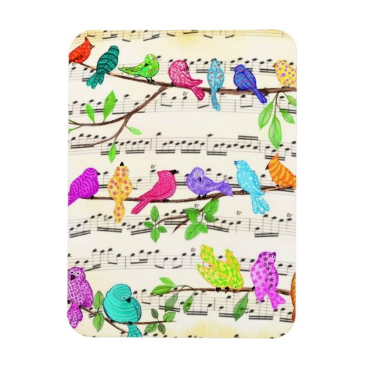 Printemps Colorful Musical Birds Magnet Cadeau (Vertical)