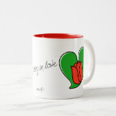 Printemps dans l'amour - Tulipes rouges Mug de caf (Devant droit)