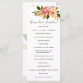 Printemps de mariage aquarelle fleurs Programme de (Devant / Derrière)