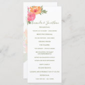 Printemps de mariage aquarelle fleurs Programme de (Devant / Derrière)