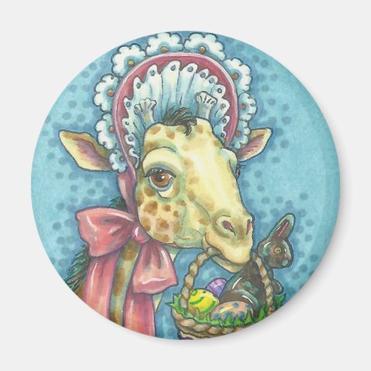 Printemps EASTER GIRAFFE MAGNET Round (Devant)