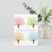 Printemps Été Automne Hiver Arbres Carte postale (Debout devant)