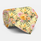 Printemps été Cravate rose et jaune (Roulé)