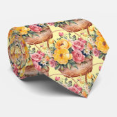 Printemps été Cravate rose et jaune (Roulé)