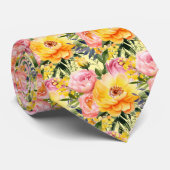 Printemps été Cravate rose et jaune (Roulé)