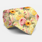 Printemps été Cravate rose et jaune (Roulé)