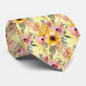 Printemps été Cravate rose et jaune (Roulé)