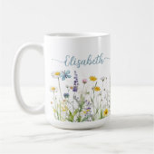 Printemps Été Fleur sauvage Nom du script Mug (Gauche)