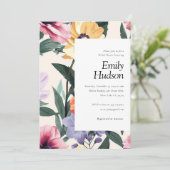 Printemps Été Floral Invitation de douche nuptiale (Debout devant)