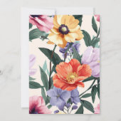 Printemps Été Floral Invitation de douche nuptiale (Dos)