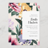 Printemps Été Floral Invitation de douche nuptiale (Devant / Derrière)