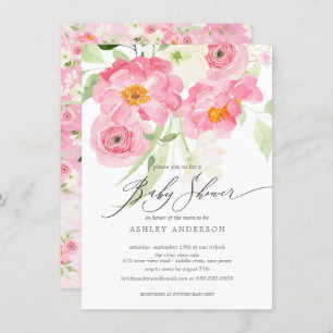 Printemps fleurit Floral Baby shower Invitation