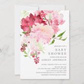 Printemps fleurit Floral Baby shower Invitation (Devant)