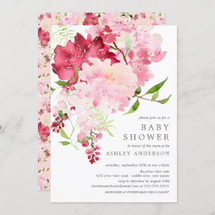 Printemps fleurit Floral Baby shower Invitation