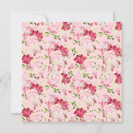 Printemps fleurit Floral nuptiale Invitation de do (Dos)