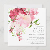 Printemps fleurit Floral nuptiale Invitation de do (Devant)