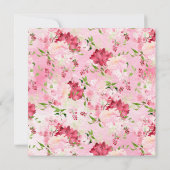 Printemps fleurit rose florale Baptême Invitation (Dos)