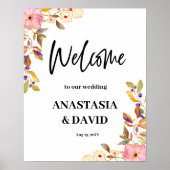 Printemps Floral Mariage Bienvenue Poster imprimab (Devant)