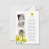 Printemps jaune jonquille fleurs photos carte poèm (Dos)