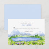Printemps Lakeside Mountain Meadow Wedding RSVP © (Devant / Derrière)
