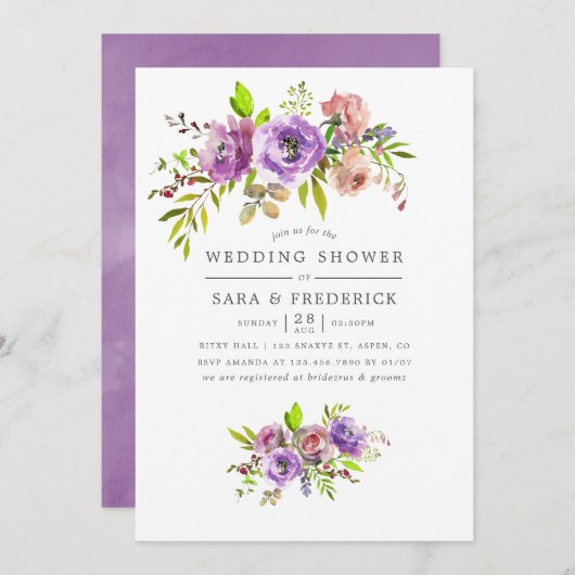 Printemps Mariage Douche Floral Invitation (Devant / Derrière)