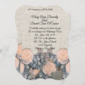 Printemps mariage Invitations lin élégant (Devant / Derrière)