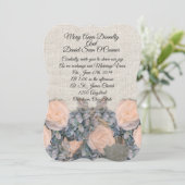 Printemps mariage Invitations lin élégant (Debout devant)