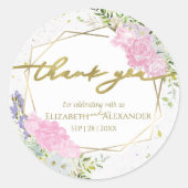 Printemps mariage merci Sticker Aquarelle dorée (Devant)