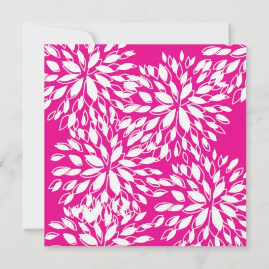 Printemps Moderne Rose chaud et blanc Invitation F (Dos)