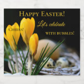 Printemps Pâques Crocus bulles Étiquette de vin ét (Étiquettes simples)