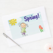 Printemps ! Sauter pour la joie - Stickers (Enveloppe)