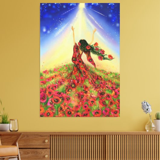 Printemps vient toile Imprimé Fille Fleurs - Peint (Insitu(Salon))